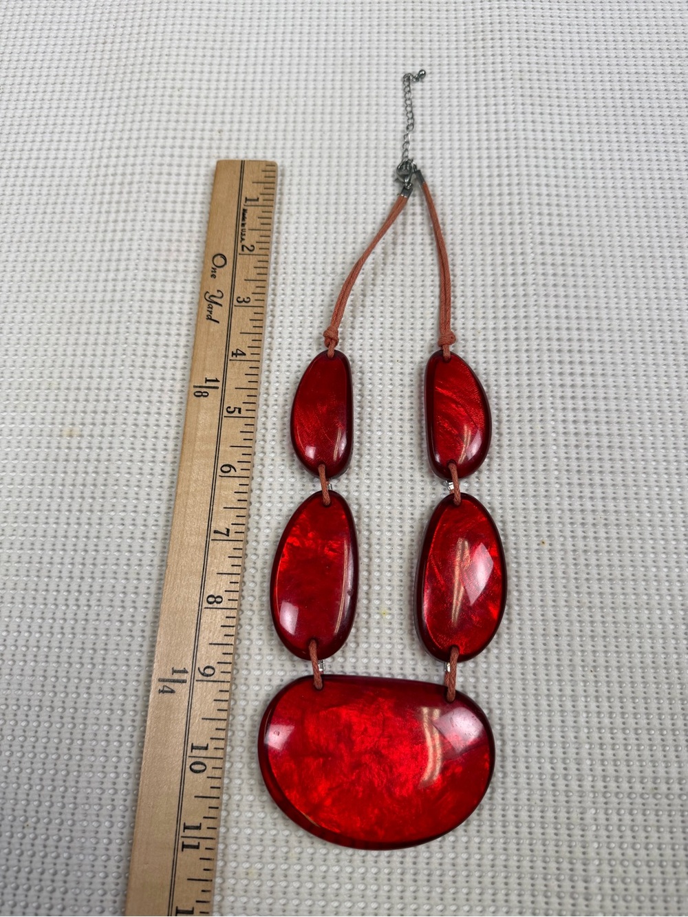 Bold Red Statement Acrylic/ Resin Necklace - Picture 5 of 13